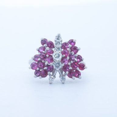 Vintage 14k Ruby and Diamond Butterfly Ring