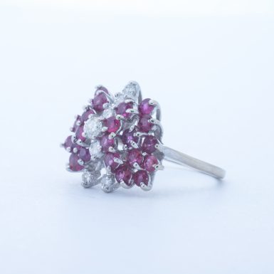 Vintage 14k Ruby and Diamond Butterfly Ring