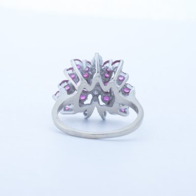 Vintage 14k Ruby and Diamond Butterfly Ring