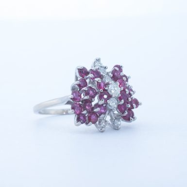 Vintage 14k Ruby and Diamond Butterfly Ring