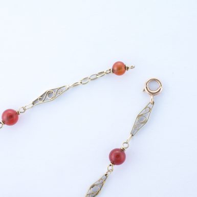 Pre-Owned 14k Carnelian Bead Bracelet