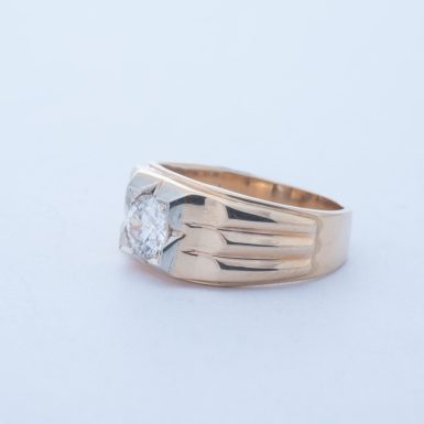 Gentleman's Vintage 14K Diamond Ring