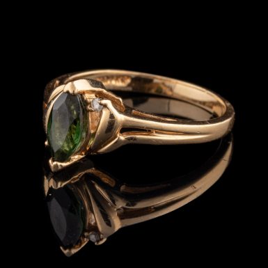 Pre-Owned 14K Chrome Tourmaline and Diamond Ring