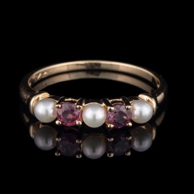 Pre-Owned 10K Ruby and Pearl Ring