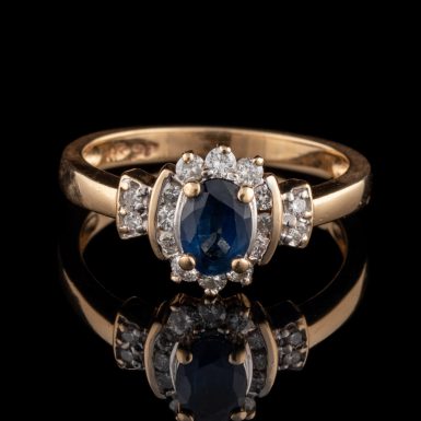 Pre-Owned 14K Sapphire & Diamond Ring