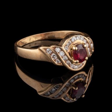 Pre-Owned 14K Ruby and Diamond Ring