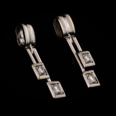 Pre-Owned Custom 18K VS Diamond Drop Style Earrings