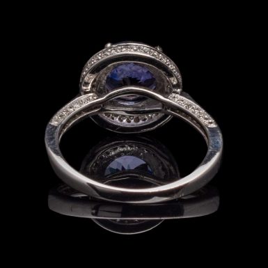 14K Tanzanite and Diamond Halo Ring