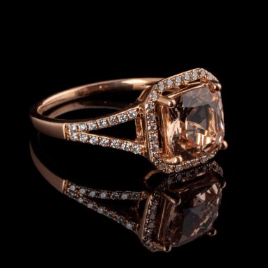 Morganite and Diamond 14K Rose Gold Ring