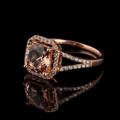 Morganite and Diamond 14K Rose Gold Ring