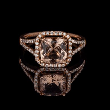 Morganite and Diamond 14K Rose Gold Ring