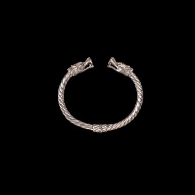 Sterling Silver Hinged Dragon Cuff Bracelet