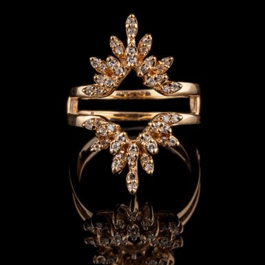 Pre-Owned 14K Marquis Shaped Diamond Insert Ring