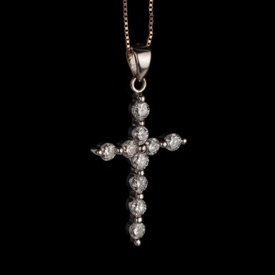 Pre-Owned 14K Diamond Cross Necklace