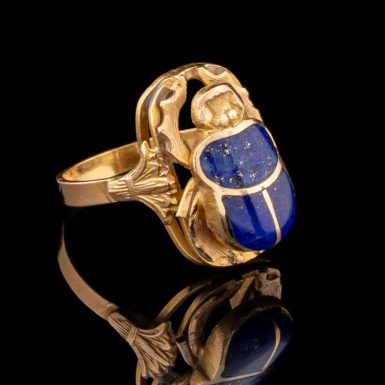 Pre-Owned 18K Lapis Scarab Ring