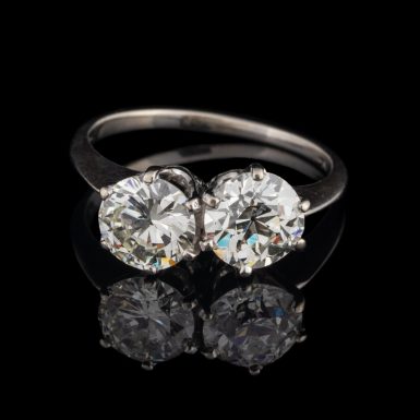 Estate 2.24 Carat Total Weight Double Diamond Ring in 14K White Gold