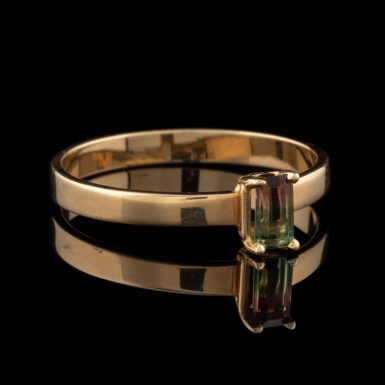 Watermelon Tourmaline 14K Ring