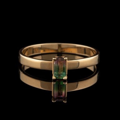 Watermelon Tourmaline 14K Ring