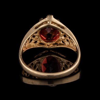 Pre-Owned 10K Filigree Garnet Ring