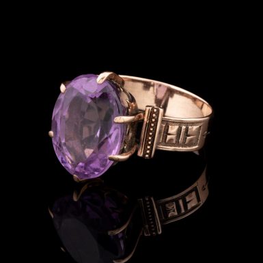 14k Victorian Ring with Modern Amethyst