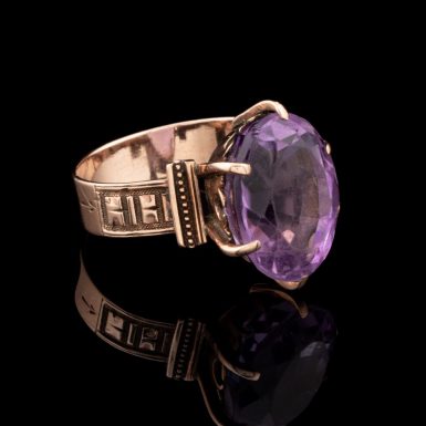 14k Victorian Ring with Modern Amethyst