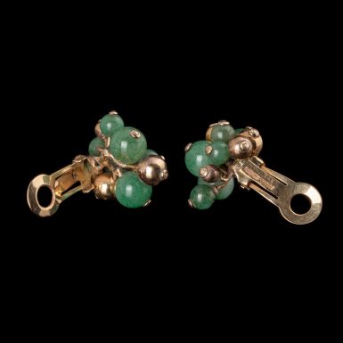 Vintage 14K Serpentine Clip Earrings by Designer Seaman Schepps