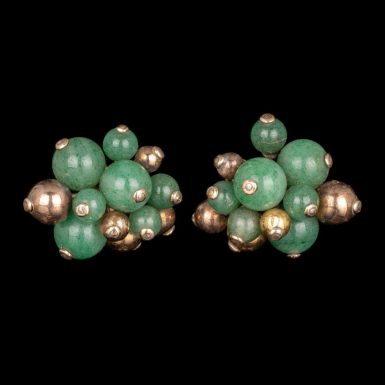 Vintage 14K Serpentine Clip Earrings by Designer Seaman Schepps