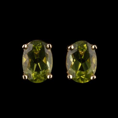 14K Peridot Stud Earrings