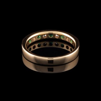 Pre-Owned 14K Emerald and Diamond Band