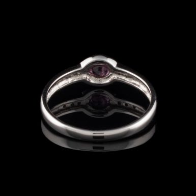 14K Oval Ruby Ring with Diamonds