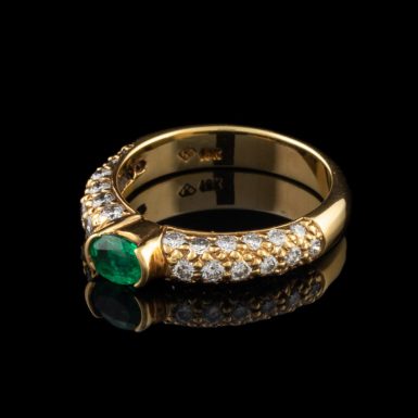 18K Emerald and Diamond Ring