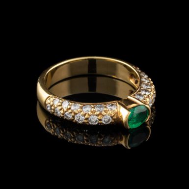 18K Emerald and Diamond Ring