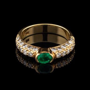 18K Emerald and Diamond Ring