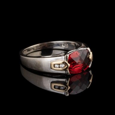 Pre-Owned 14k Garnet and Diamond Ring