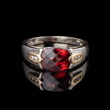 Pre-Owned 14k Garnet and Diamond Ring