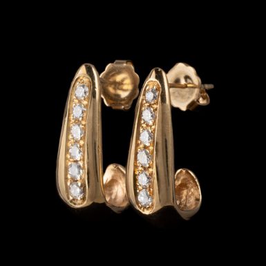 Pre-Owned 14K J-Hook Style Diamond Earrings