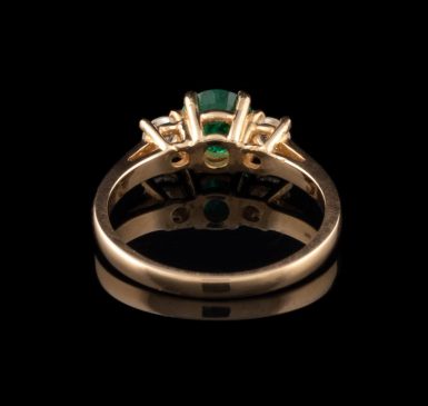 14K Classic Emerald and Diamond Ring