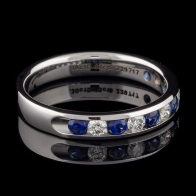 Pre-Owned Sapphire and Diamond Channel Set Band